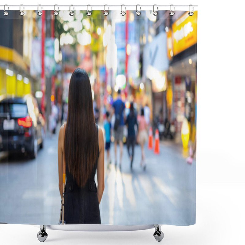 Personality  Tourist Woman In Ximending Of Taiwan Shower Curtains