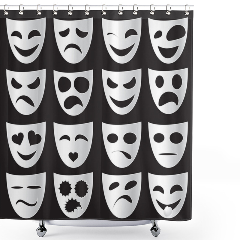 Personality  Theatre Masks Shower Curtains