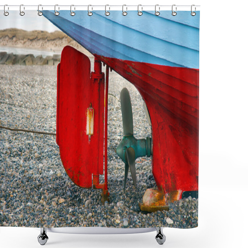 Personality  Ship Propeller And Rudder Shower Curtains