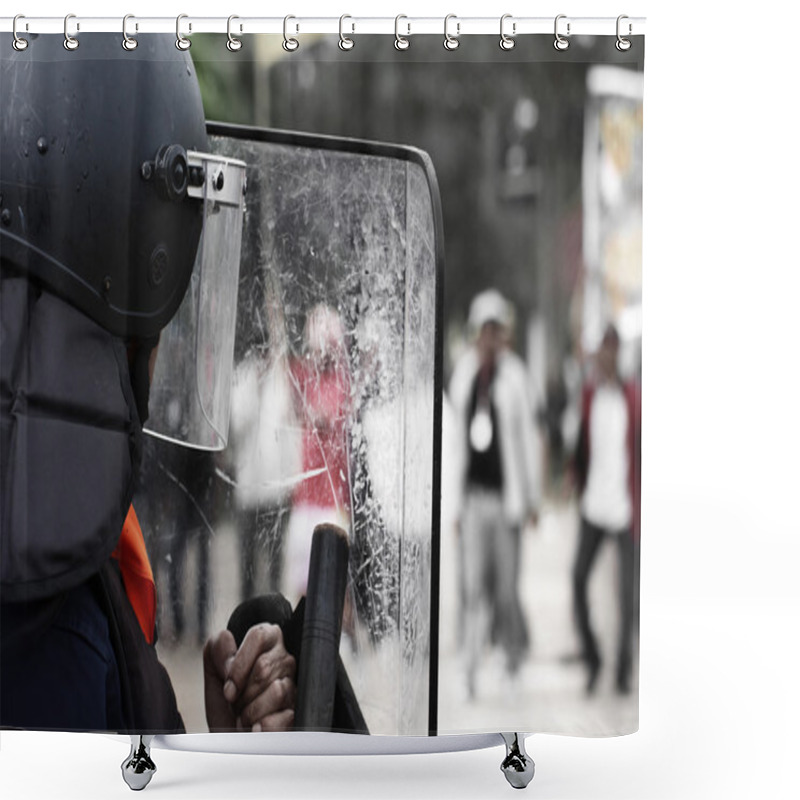 Personality  Riot Police Shower Curtains