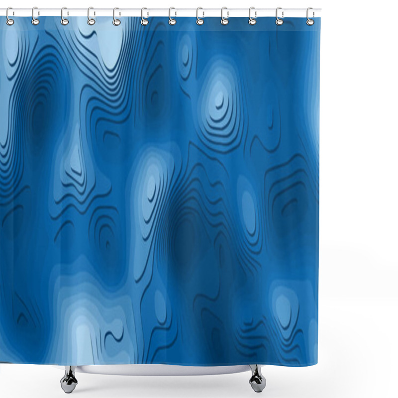 Personality  Seamless Abstract Blue Background Paper Cut Shower Curtains