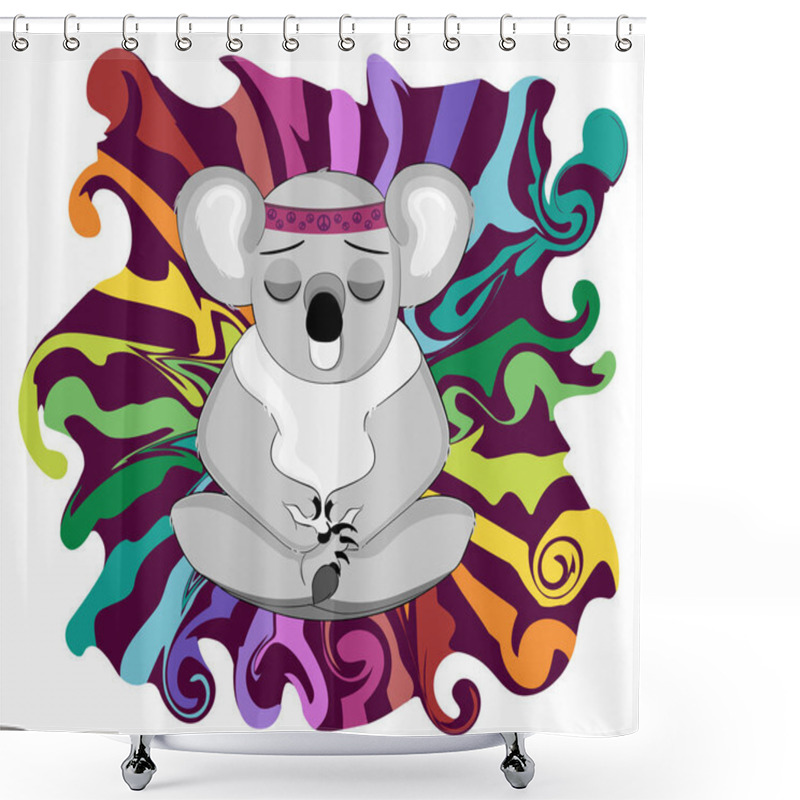 Personality  Relaxing Meditation Koala Bear. Peace. No War. Cartoon Picture Shower Curtains