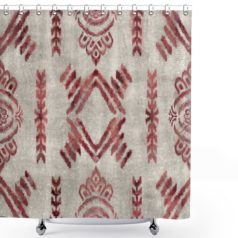 Personality  Seamless Grungy Tribal Ethnic Rug Motif Pattern. Shower Curtains