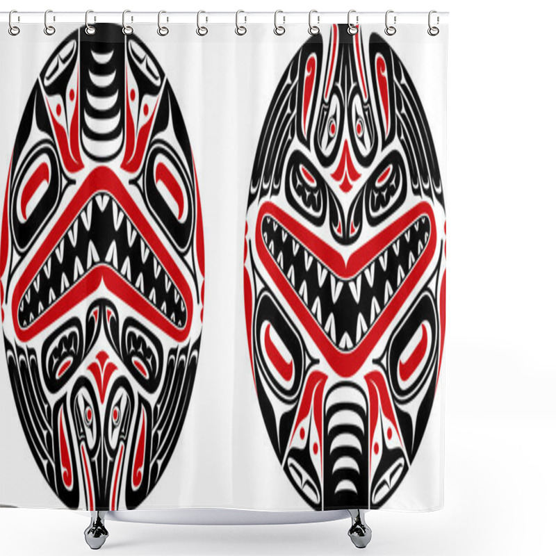 Personality  Haida Style Tattoo Design Shower Curtains