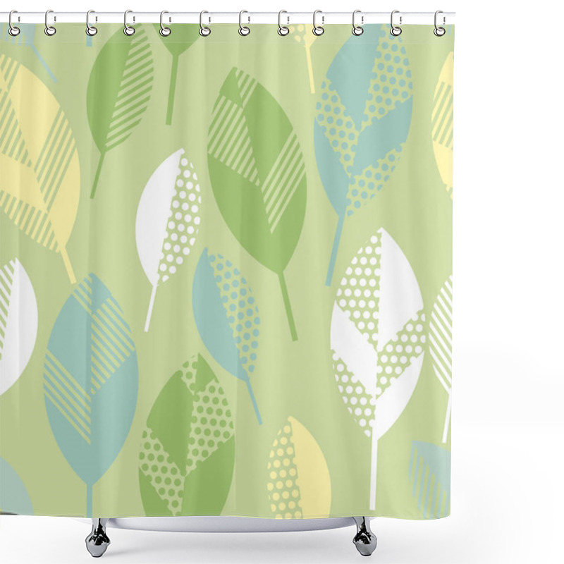 Personality  Spring Floral Seamless Pattern With Leaves. Abstract  Modern Geo Shower Curtains