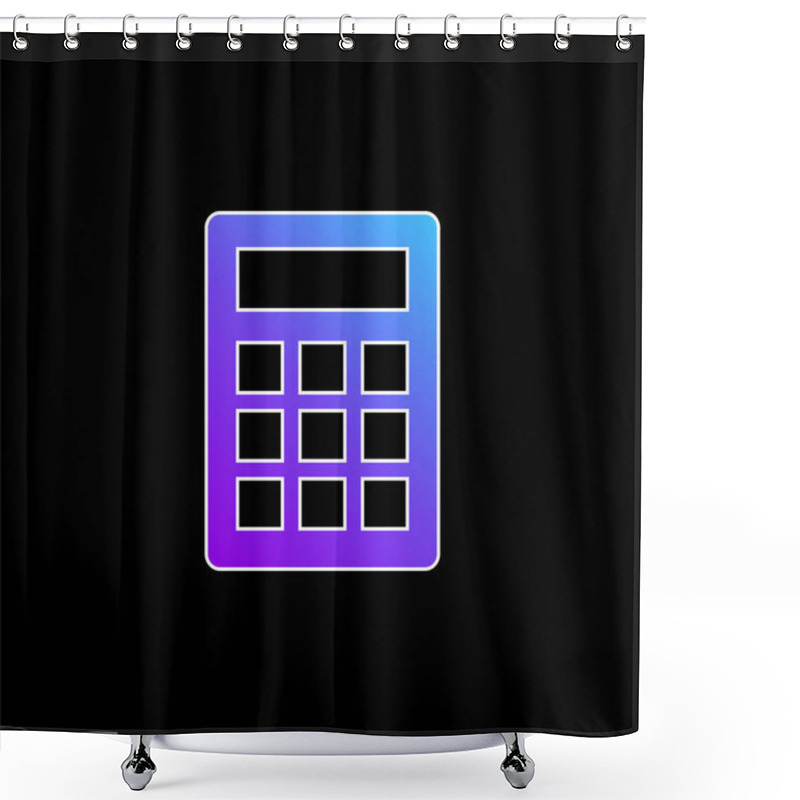 Personality  Basic Calculator Blue Gradient Vector Icon Shower Curtains