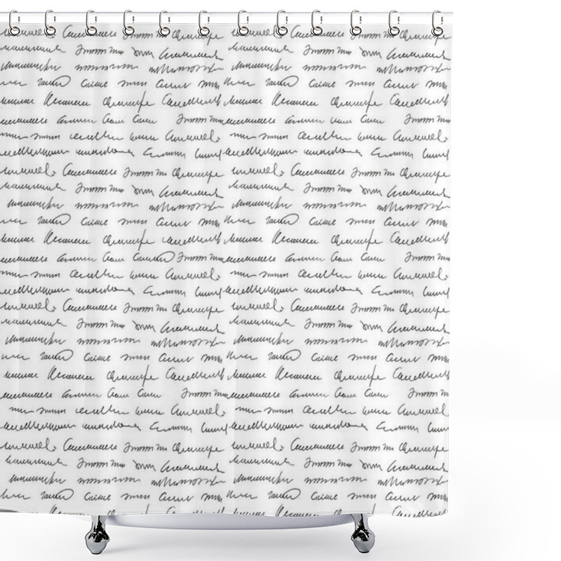 Personality  Handwritten Text Handwriting Texture Background Calligraphy Lett Shower Curtains