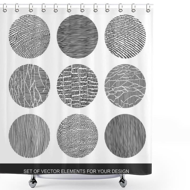 Personality  Collection Of Textures, Brushes, Graphics, Design Element. Hand- Shower Curtains