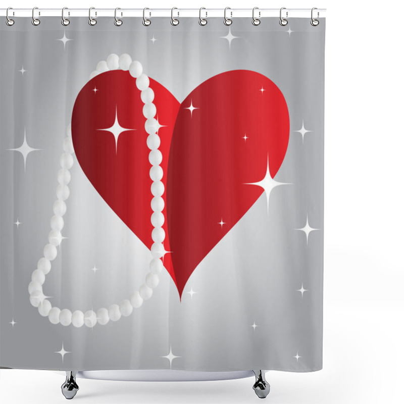 Personality  Heart And Pearl Shower Curtains