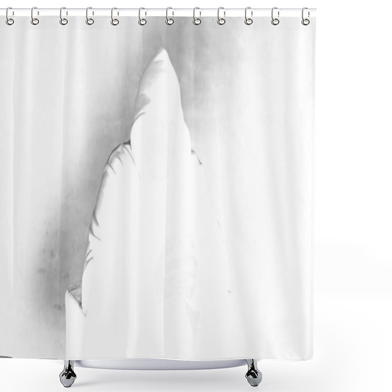 Personality  Man Sitting In A Hood With His Face Hidden, Anonymous Hacker Conceptual Background Shower Curtains