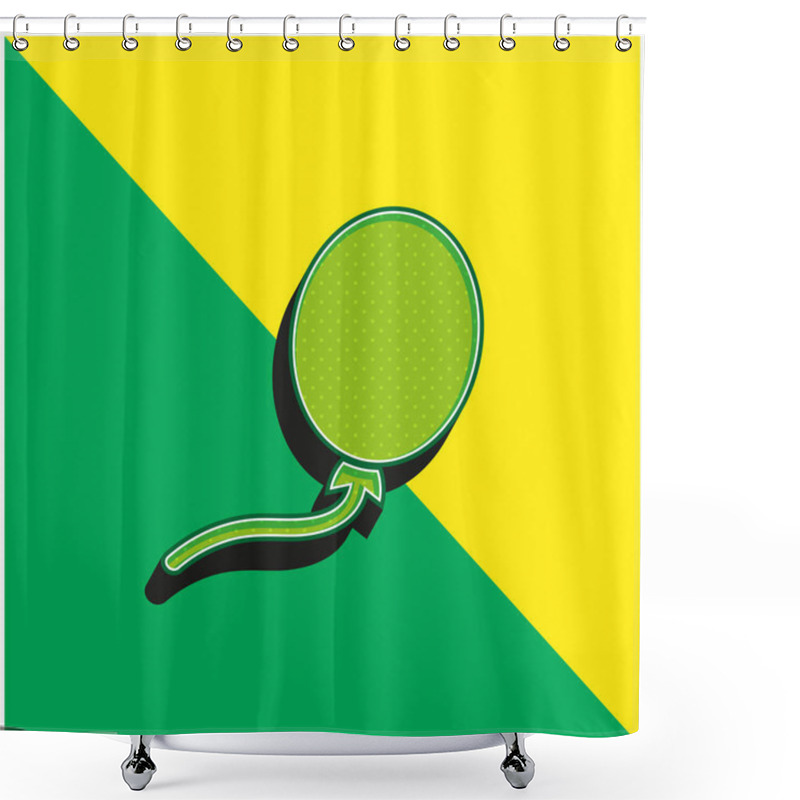 Personality  Balloon Black Oval Shape Green And Yellow Modern 3d Vector Icon Logo Shower Curtains