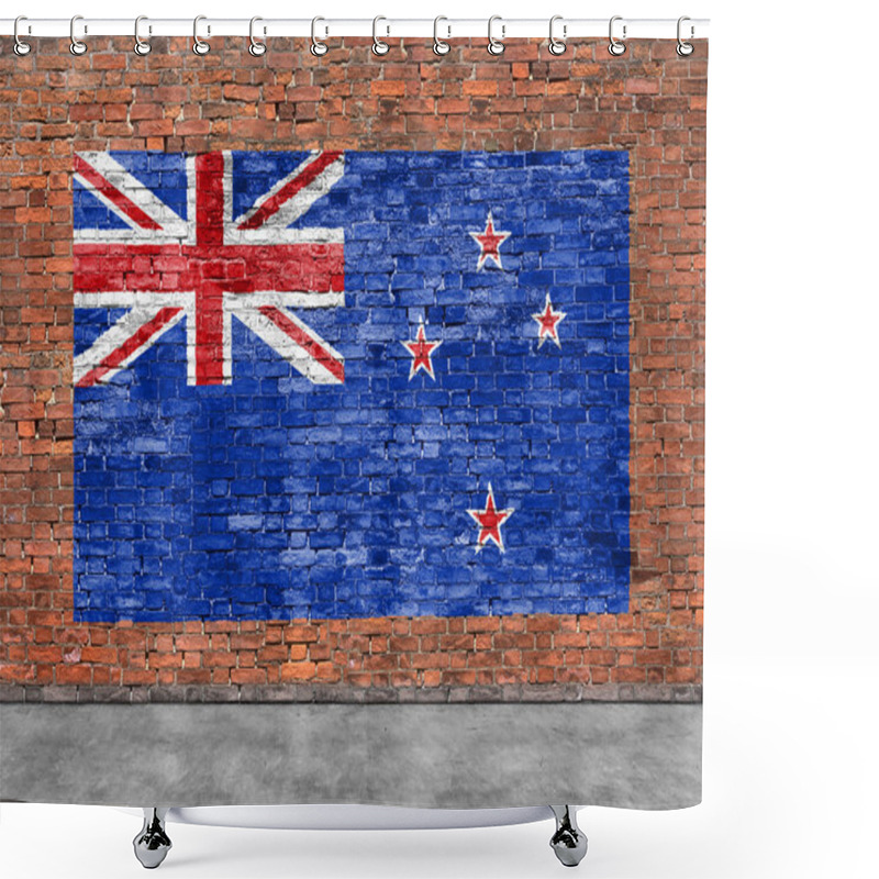 Personality  Flag Of New Zeland And Foreground Shower Curtains