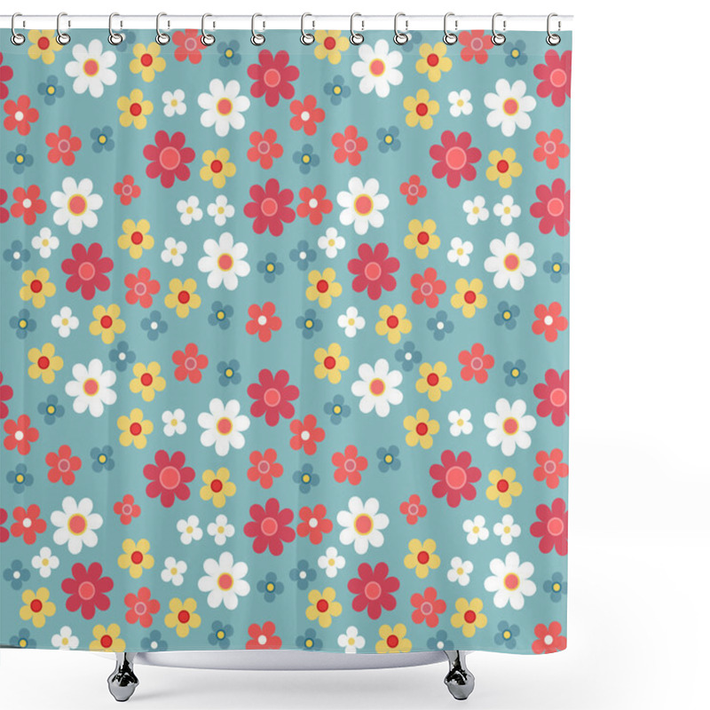 Personality  Seamless Retro Floral Pattern Shower Curtains