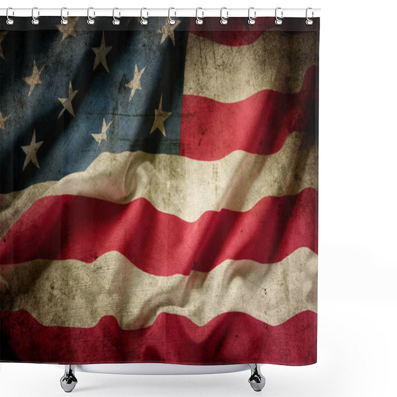 Personality  Grunge American Flag Shower Curtains