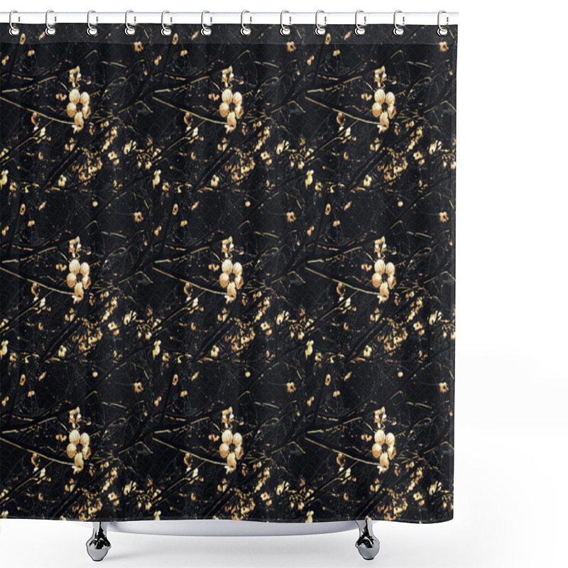 Personality  Flowers And Branches Dark Pattern Shower Curtains