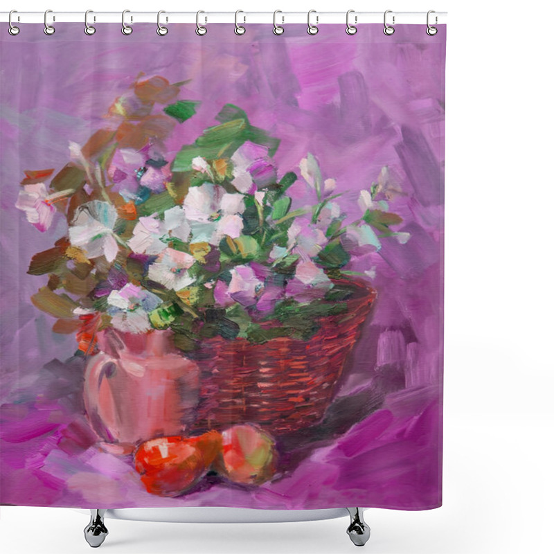 Personality  Oil Painting, Impressionism Style, The Texture Of Oil Painting,  Shower Curtains