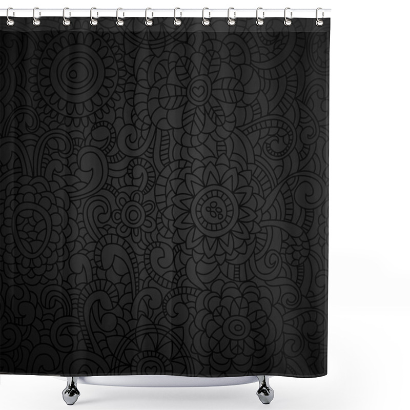 Personality  Elegant Black Wallpaper Shower Curtains