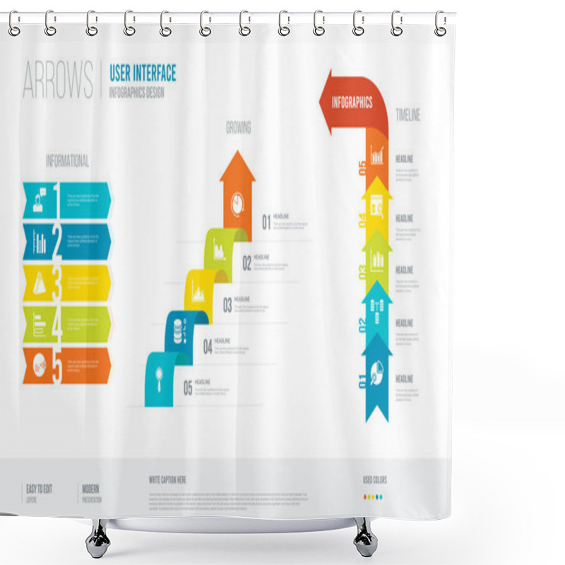 Personality  Arrows Style Infogaphics Design From User Interface Concept. Inf Shower Curtains