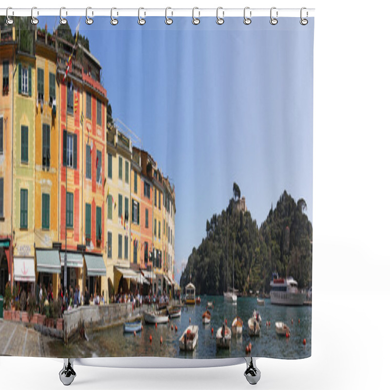 Personality  Panorama Of Portofino. Shower Curtains