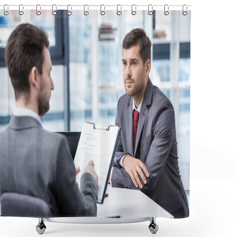 Personality  Businessmen At Job Interview  Shower Curtains