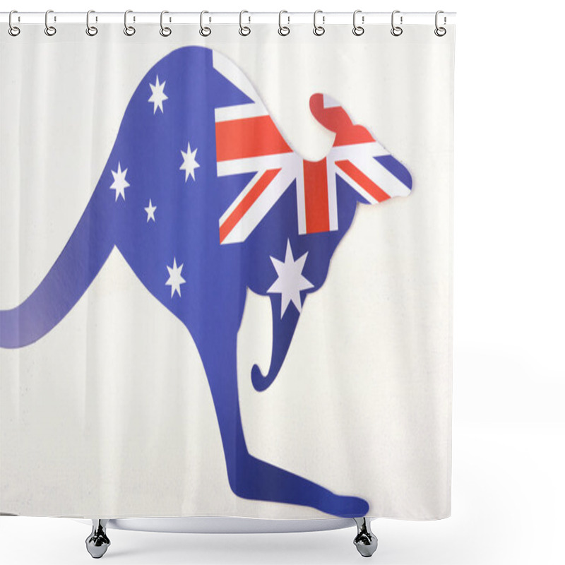 Personality  Kangaroo Shaped Australian Flag. Shower Curtains