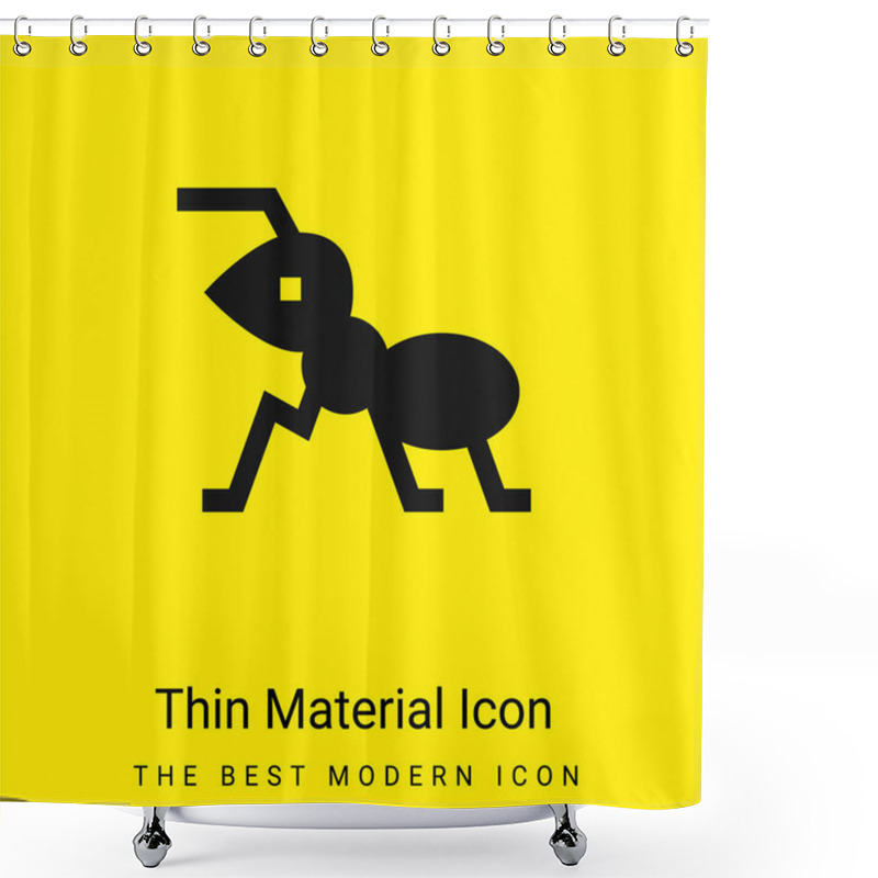 Personality  Ant Minimal Bright Yellow Material Icon Shower Curtains