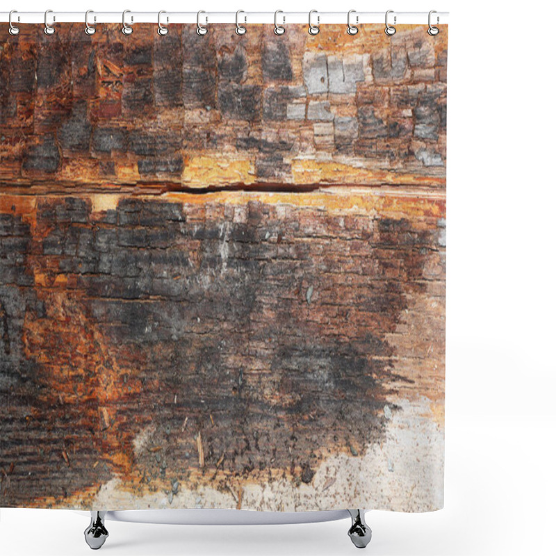 Personality  Dry Rot On Old Wood Beam Shower Curtains