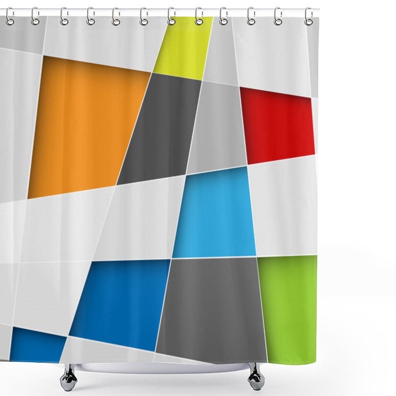 Personality  Vector Abstract Squares Background Illustration Shower Curtains