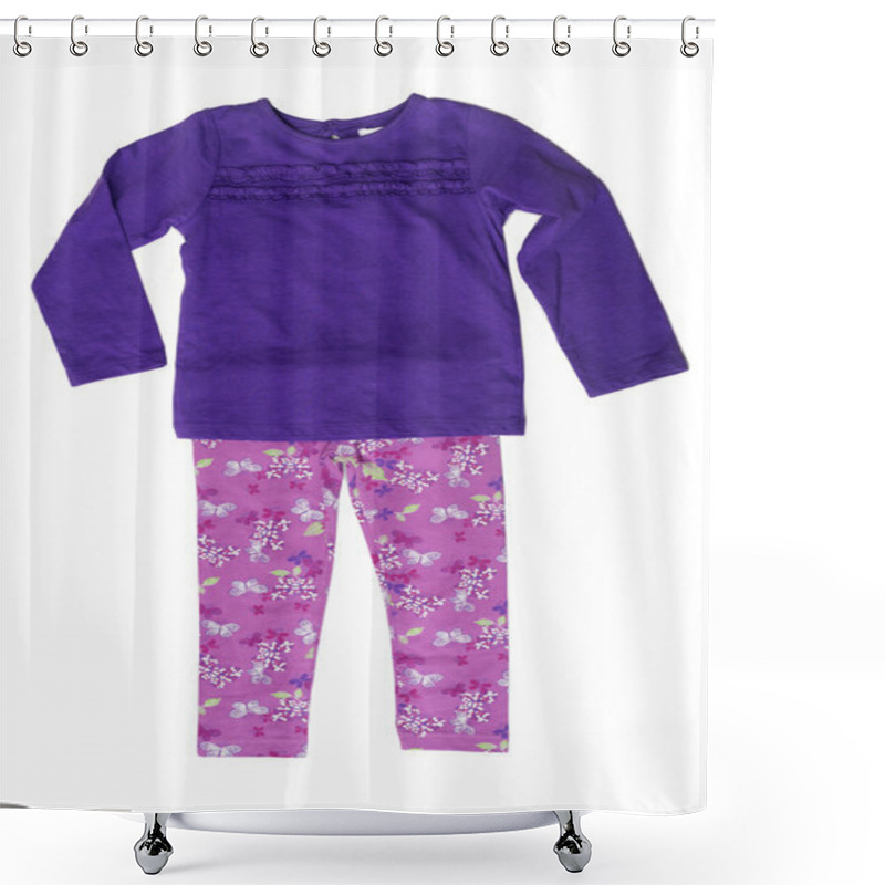 Personality  Children's Clothing, Purple Sweater And Pink Pants. Shower Curtains