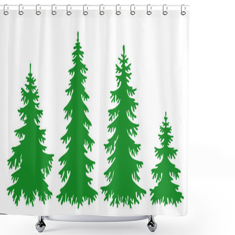 Personality  Vector Fir-trees Shower Curtains