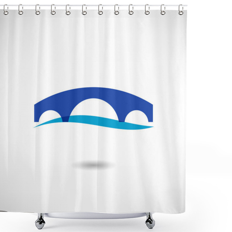 Personality  Bridge Icon On White Shower Curtains