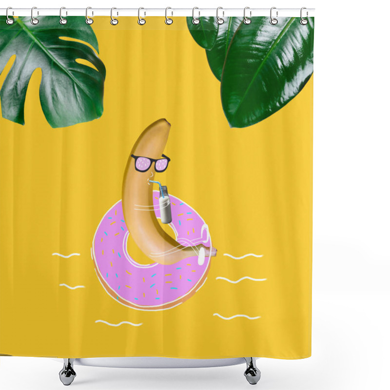 Personality  Banana Having Cocktail Shower Curtains