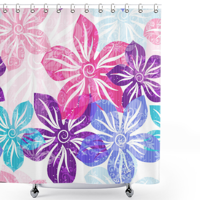 Personality  Seamless Floral Gentle Pattern Shower Curtains