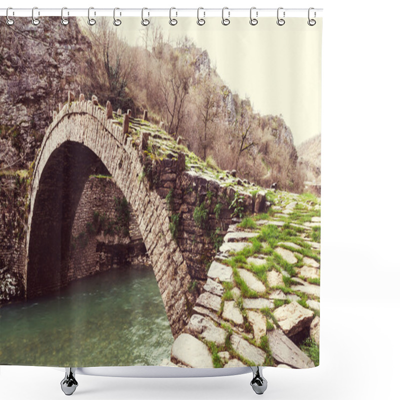 Personality  Old Bridge In Greece Shower Curtains