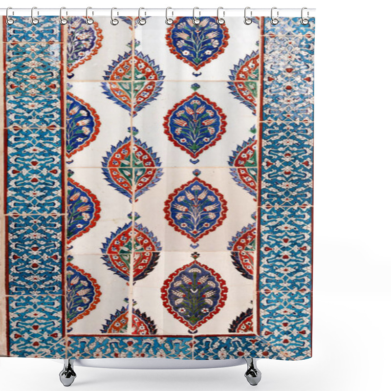 Personality  Iznik Tile From Ancient Ottoman Era.The Tiles Were Decorated By Master Artisans, So-called Nakkash, That Were Brought From Throughout The Empire To Istanbul And Iznik To Carry Out This Art Shower Curtains