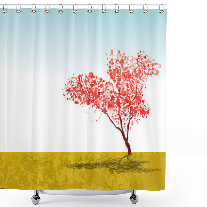 Personality  Beautiful Sakura Tree In Park Shower Curtains