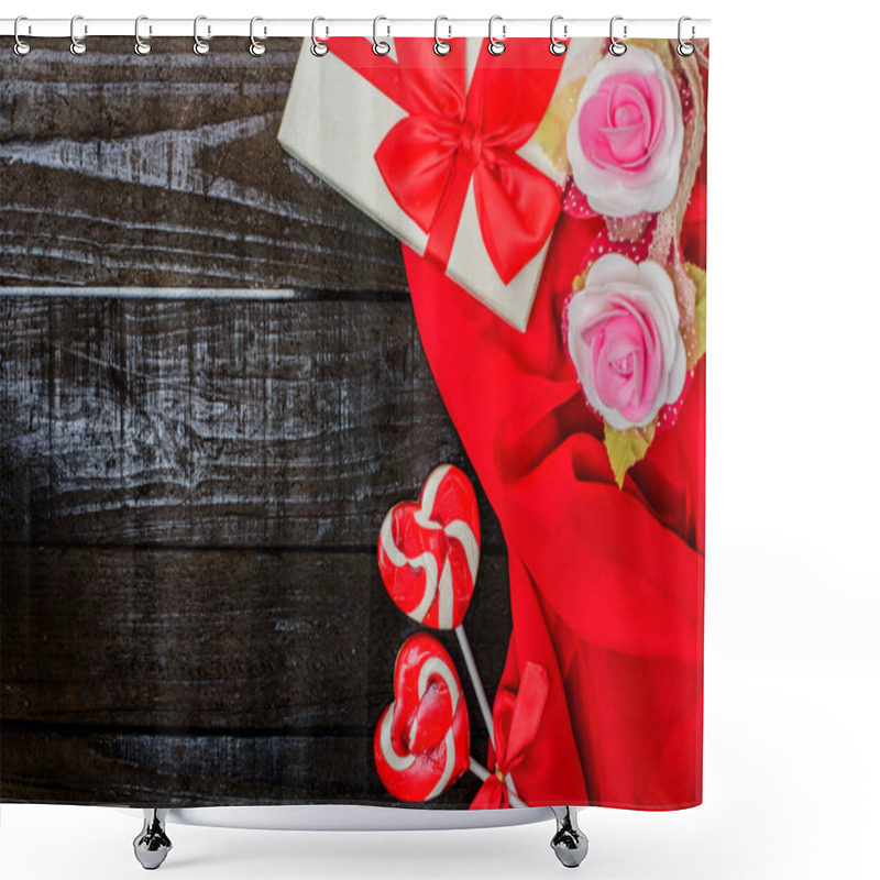 Personality  Romantic Valentines Day Composition For Background Shower Curtains