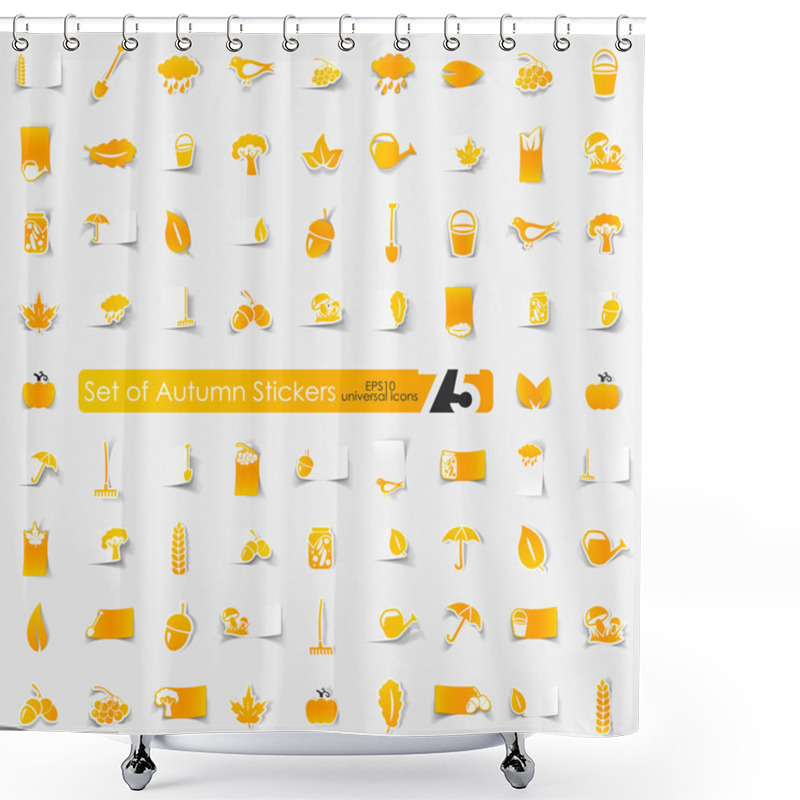 Personality  Set Of Autumn Stickers Shower Curtains