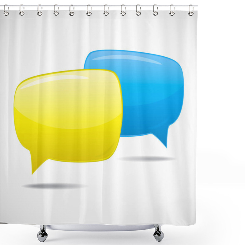 Personality  Speech Bubbles, Conversation In Progress Shower Curtains