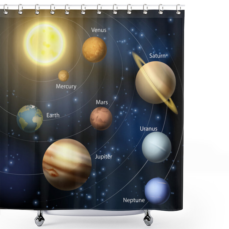 Personality  Planets In The Solar System Shower Curtains