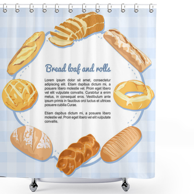 Personality  Bread And Loaves Forming A Frame Shower Curtains