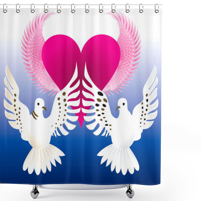 Personality  Love Doves Shower Curtains