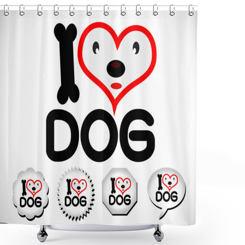 Personality  I Love Dog Shower Curtains