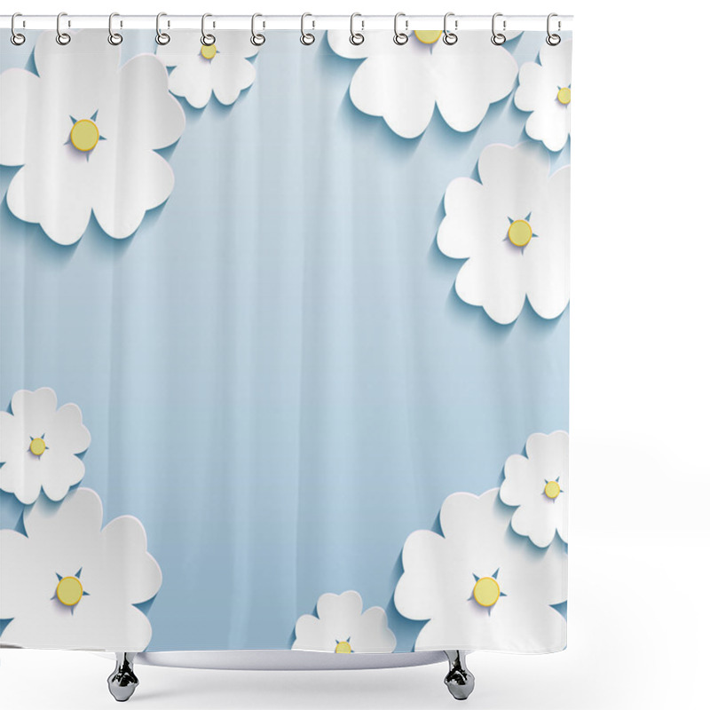 Personality  Floral Abstract Background, 3d Flowers Cherry Tree Sakura Shower Curtains