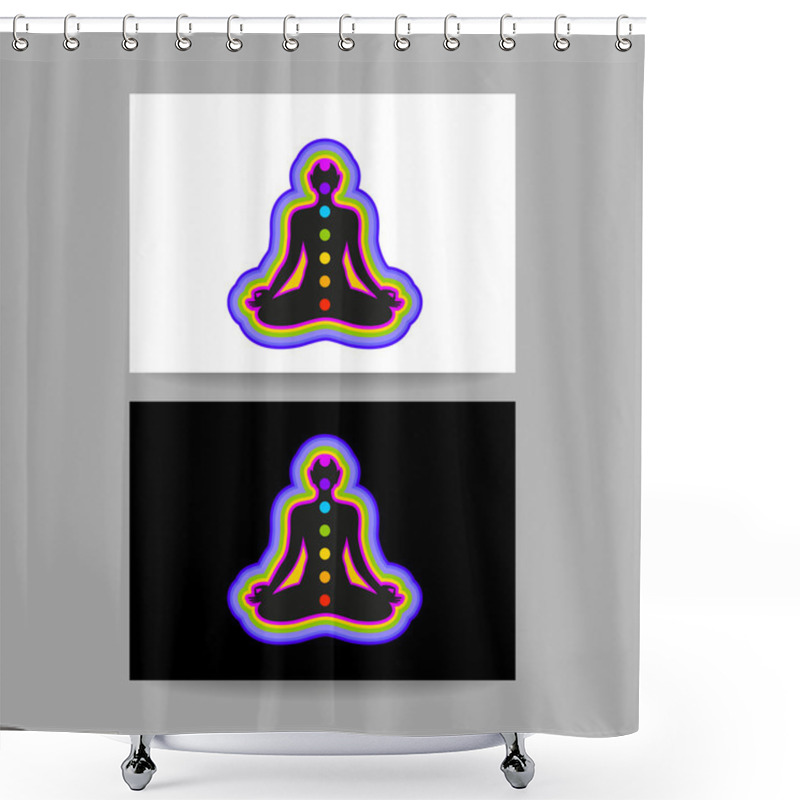 Personality  Yoga Chakra Template Shower Curtains