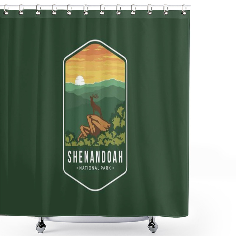 Personality  Shenandoah National Park Emblem Patch Logo Illustration Shower Curtains