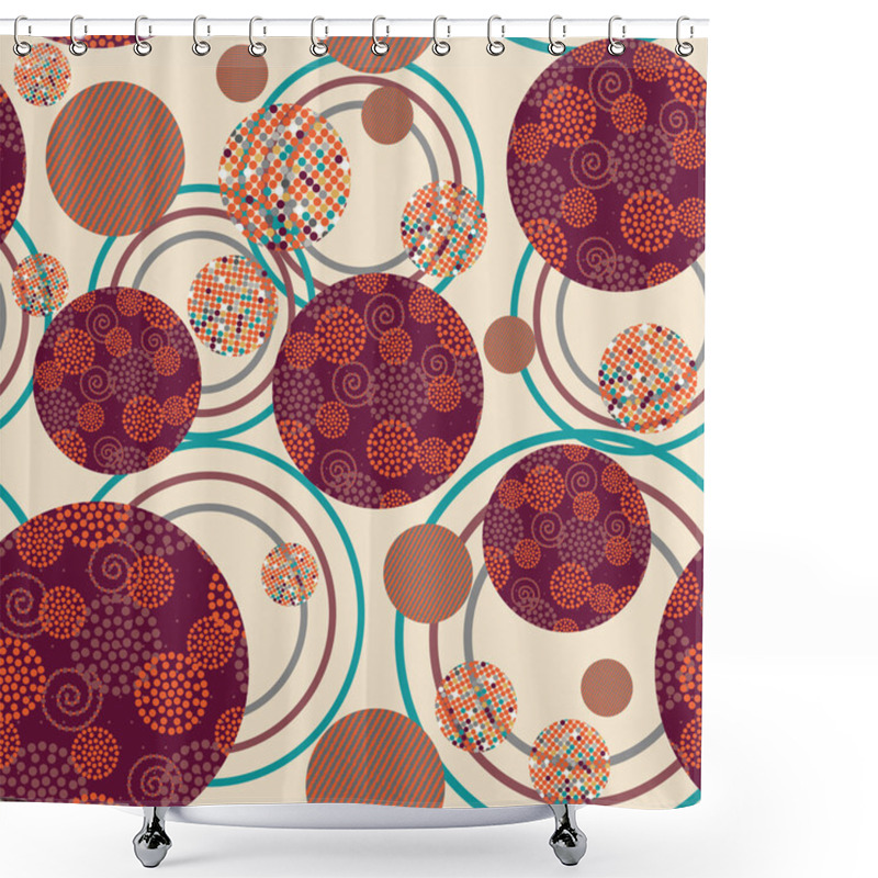 Personality  Seamless Geometric Pattern Of Circles Of Different Shower Curtains