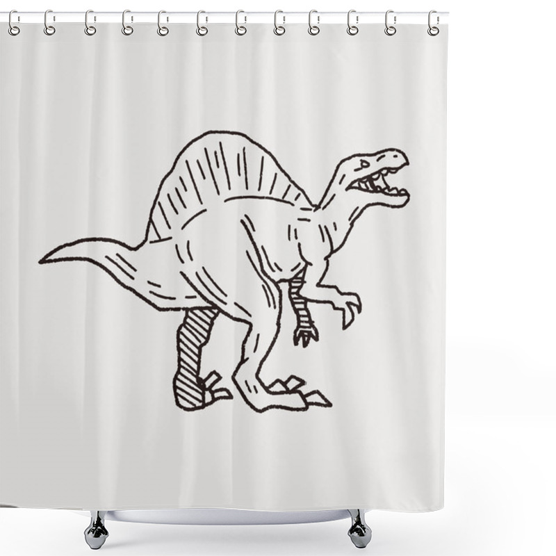 Personality  Spinosaurus Dinosaur Doodle Shower Curtains