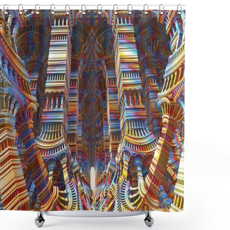 Personality  3D Illustration Of A Beautiful Infinite Mathematical Mandelbrot Set Fractal. Shower Curtains