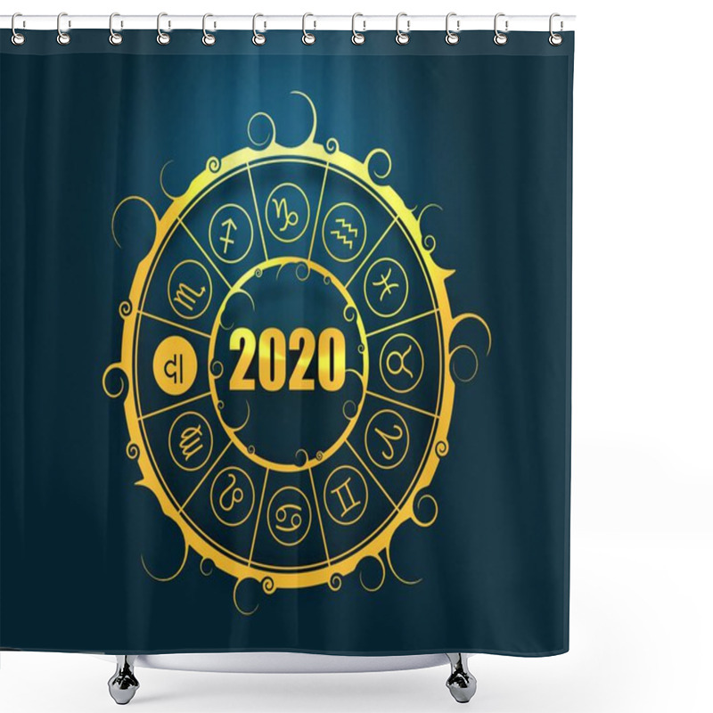 Personality  Astrology Symbols In Circle. Shower Curtains